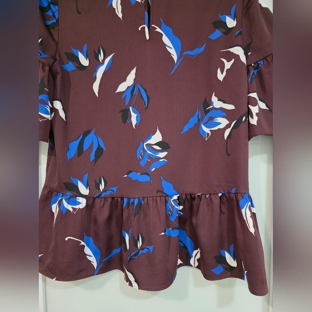 Halogen Floral Ruffle Sleeve Top - Multicolor - Picture 16 of 16